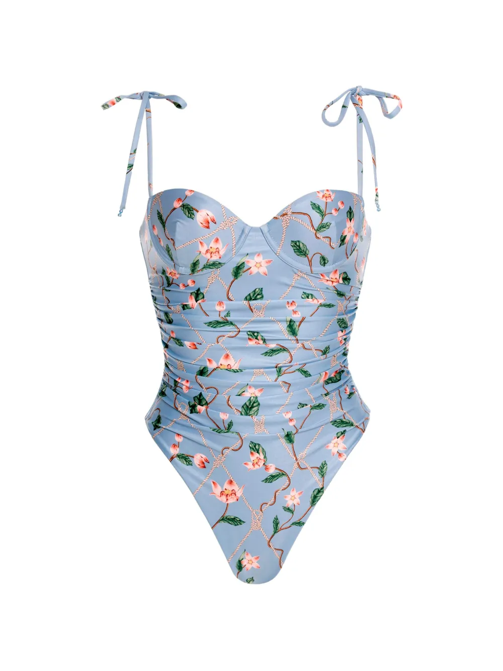 Agua By Agua Bendita Rábano Navegante floral-print swimsuit - Blu