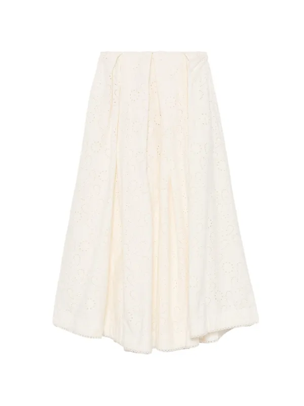 Agua by Agua Bendita Delta Eyelet Skirt in White
