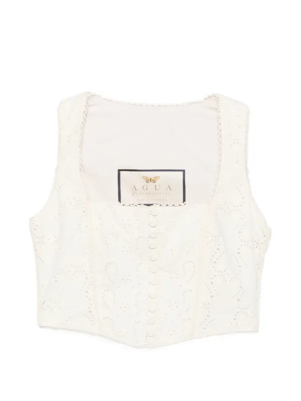 Agua by Agua Bendita Cornalina Playa Cropped Top in Neutrals