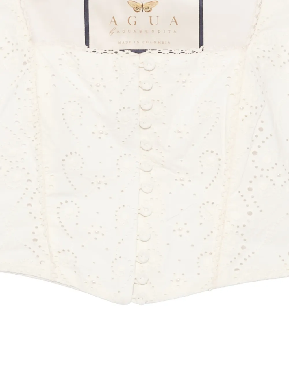 Agua by Agua Bendita Cornalina Playa Cropped Top in Neutrals, view 3