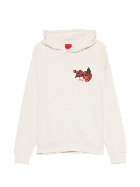HUGO floral-print hoodie 