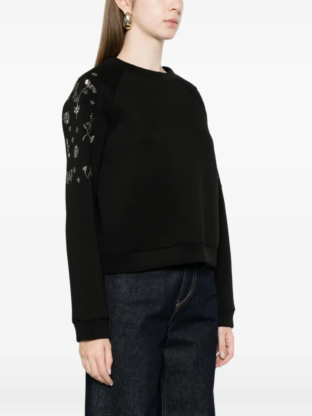  Weekend Max Mara Embellished Sweatshirt - Black 