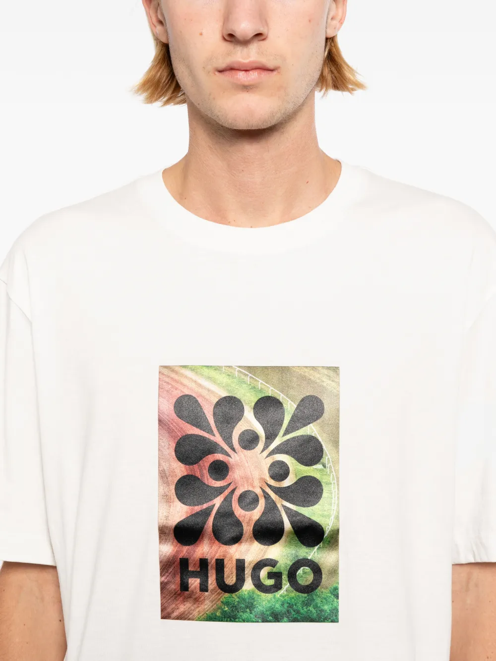 HUGO Damoru Graphic T-shirt Wit