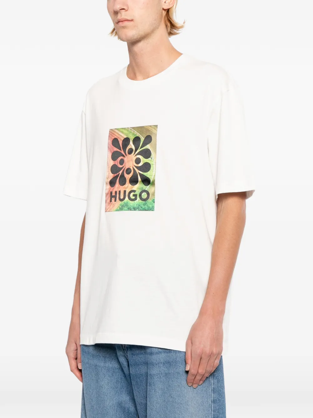 HUGO Damoru Graphic T-shirt Wit