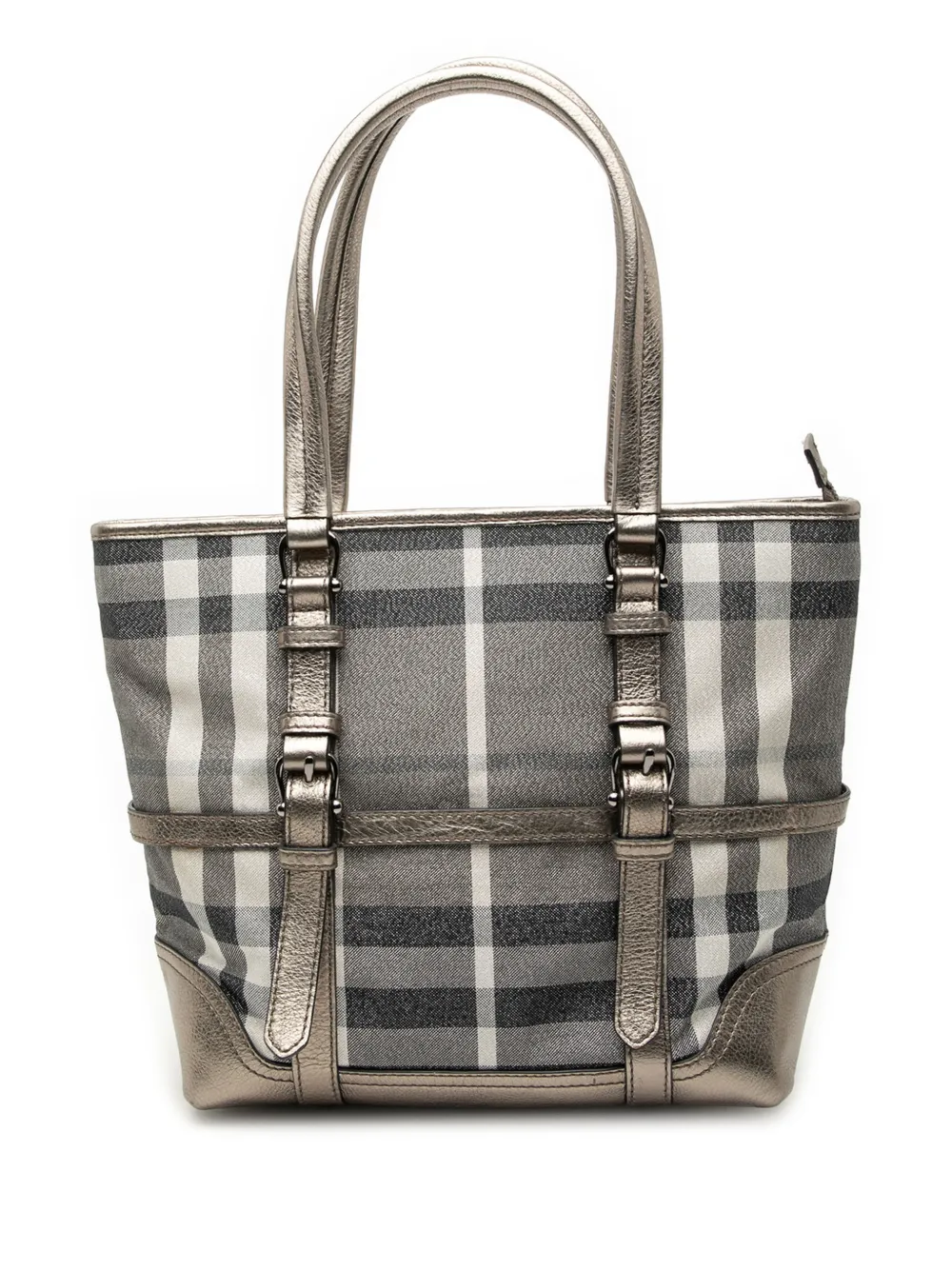 Burberry Pre-Owned 2000-2017 Small Shimmer Check Canvas tote bag - Argento