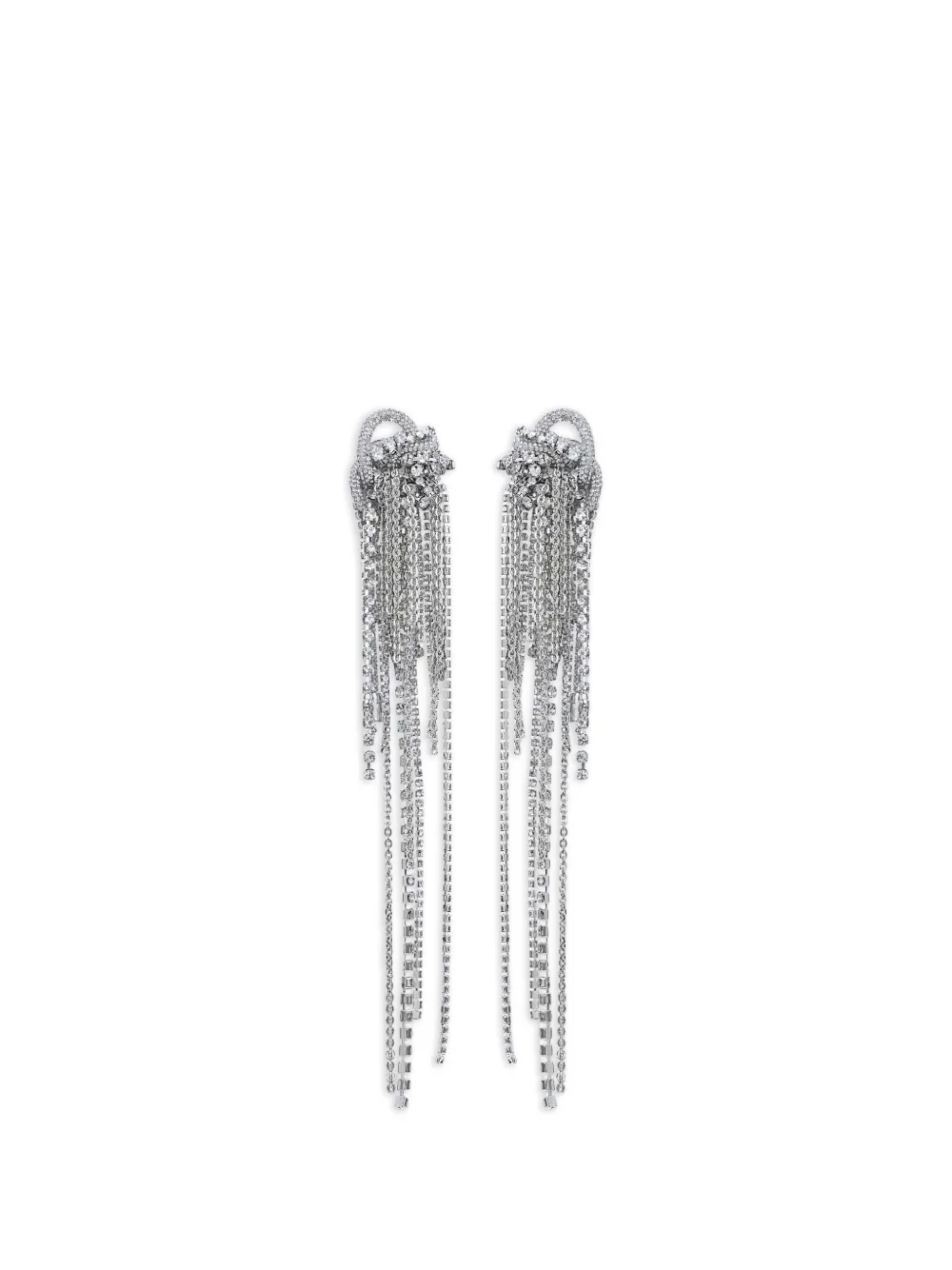 AREA Messy chain crystal-embellished earrings - Argento