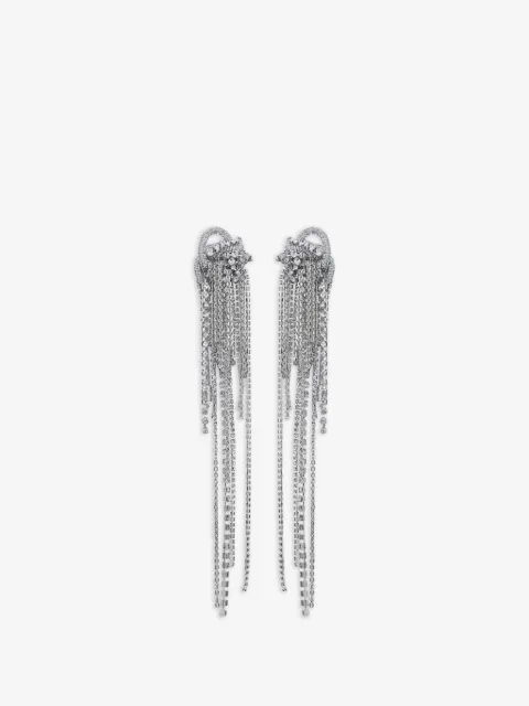 AREA Messy chain crystal-embellished earrings