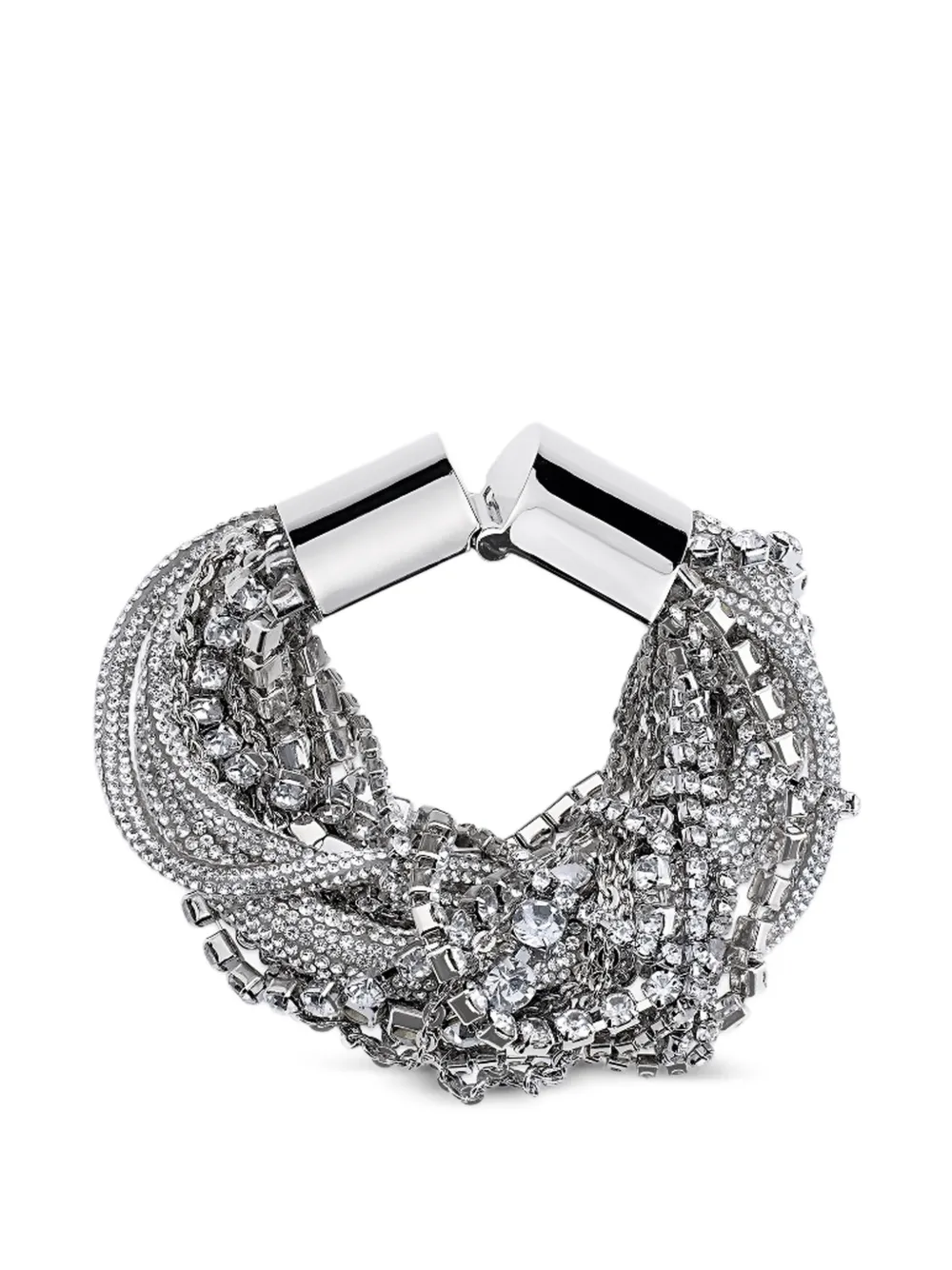 AREA Messy crystal-embellished multi-strand bracelet - Silber