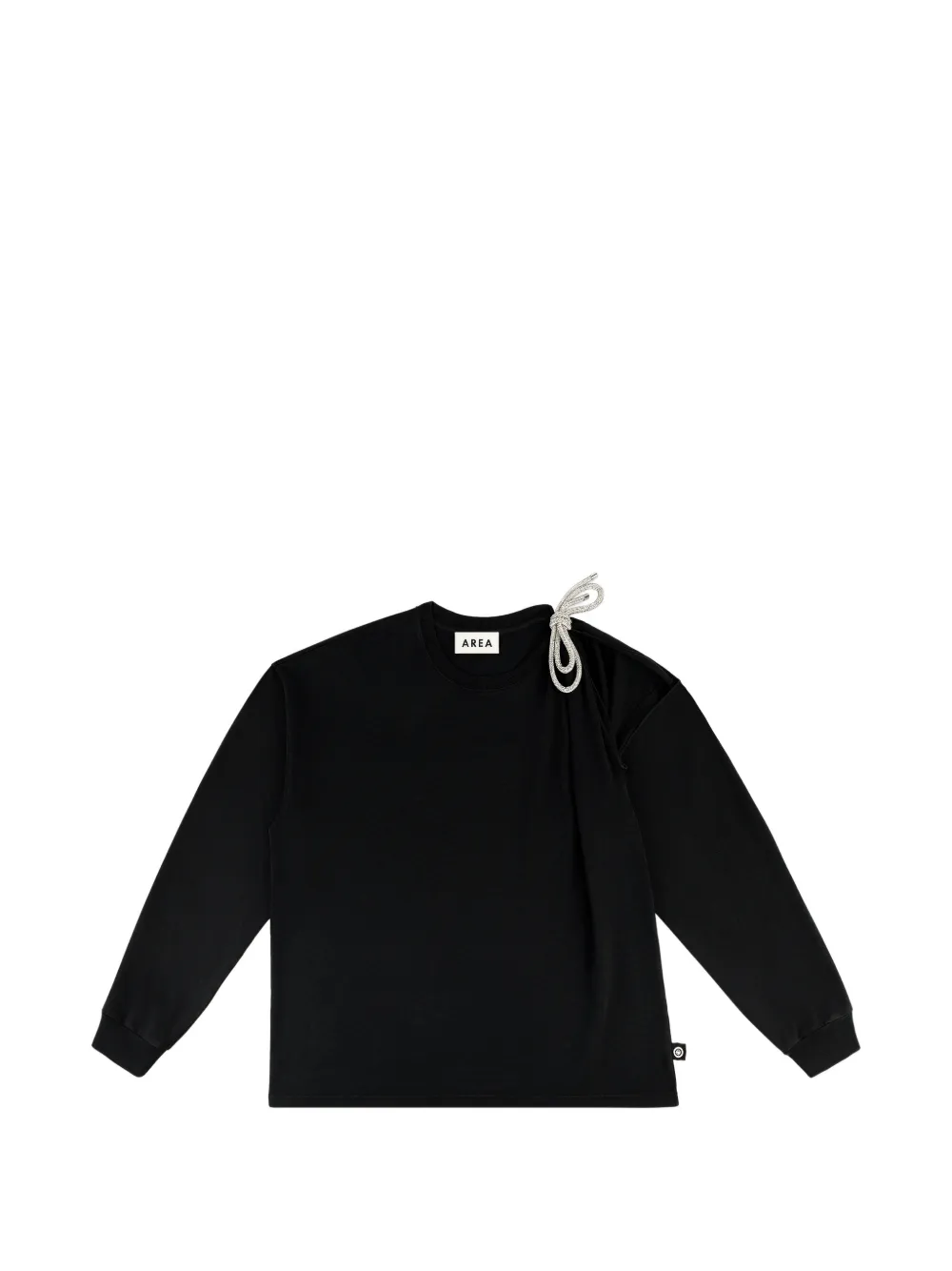 AREA crystal-knot cut-out T-shirt - Nero