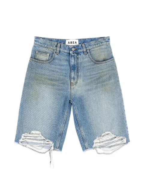 AREA crystal-embellished frayed shorts