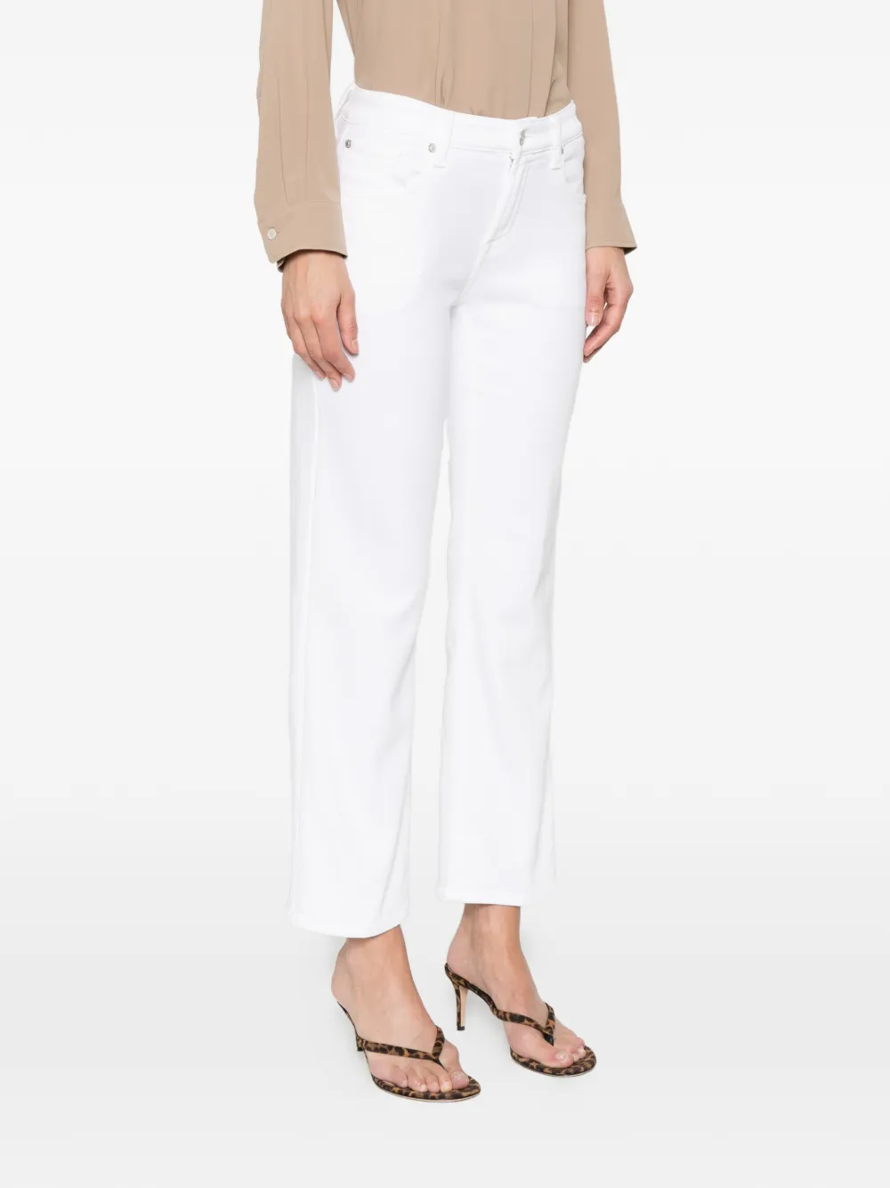  7 For All Mankind Cotton Trousers - White 