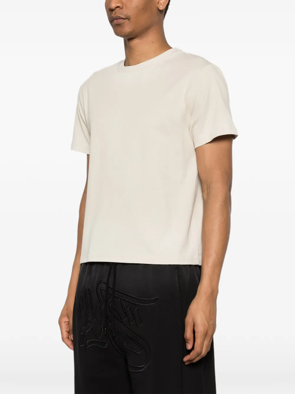  Alis Torey Cropped Print T-shirt - Neutrals 