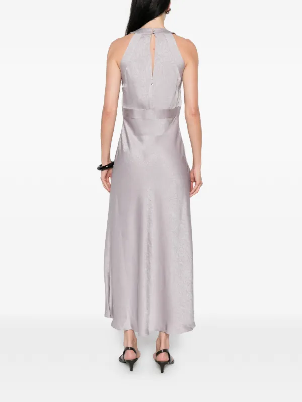 boss silver dress BOSS Halterneck Midi Dress | Purple