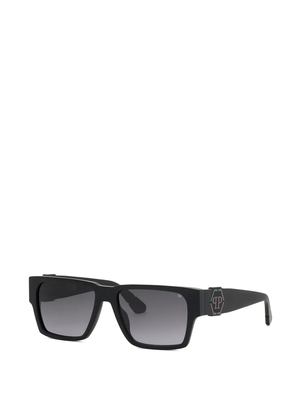 Philipp Plein Eyewear Zonnebril met rechthoekig montuur Zwart