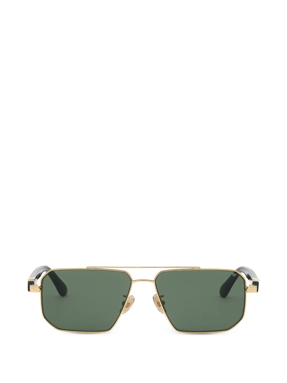 Philipp Plein Eyewear geometric-frame logo-plaque sunglasses - Verde