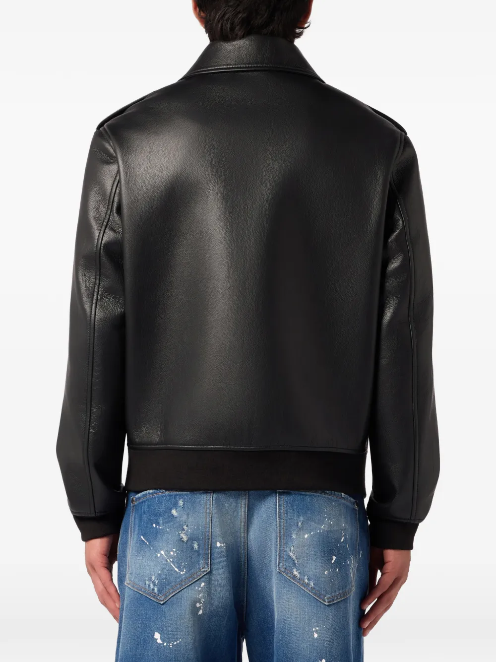 Philipp Plein Eco-leren jack Zwart