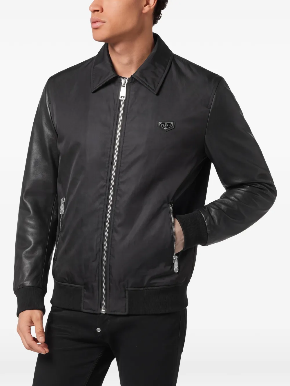 Philipp Plein Nylon Coster bomberjack Zwart