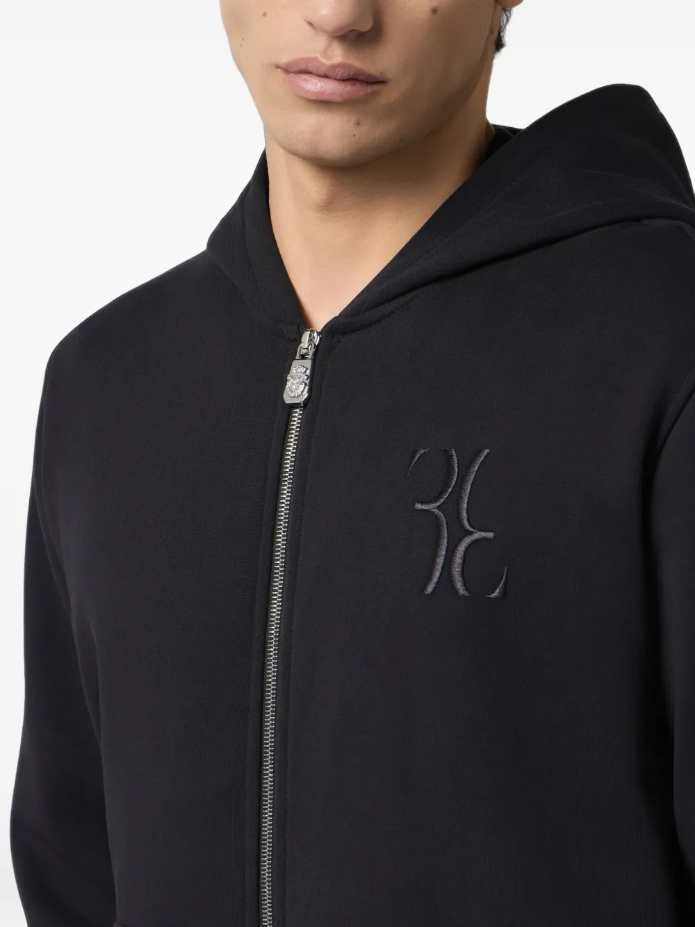 Billionaire Baroque T-shirt met geborduurd logo Zwart