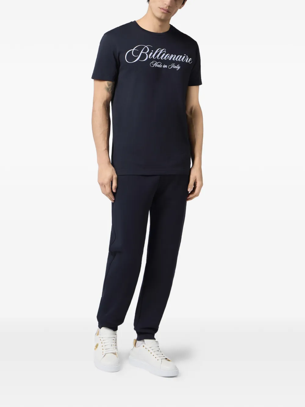 Billionaire T-shirt met geborduurd logo Blauw