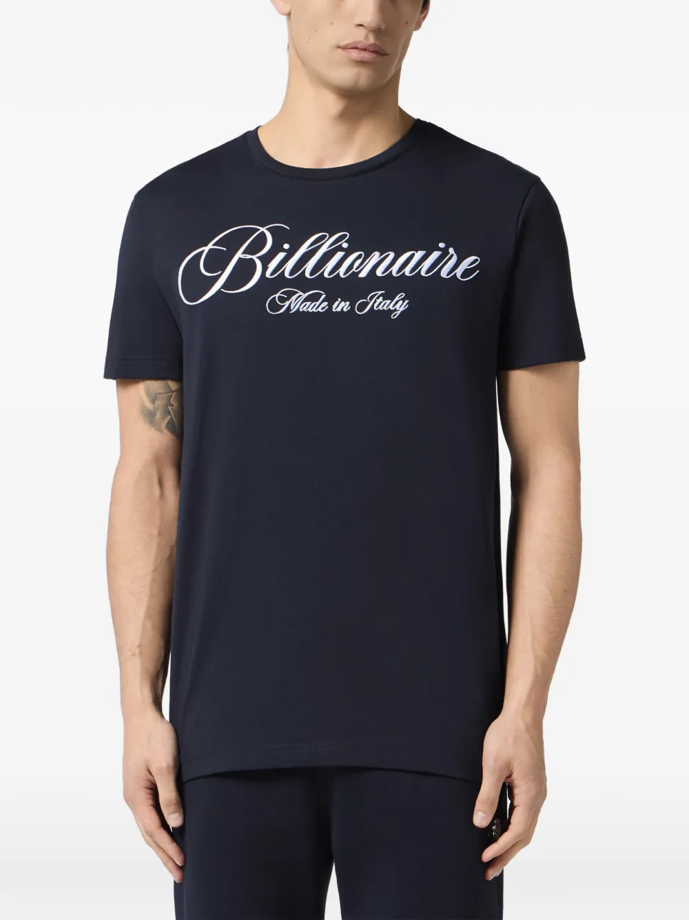 Billionaire T-shirt met geborduurd logo Blauw