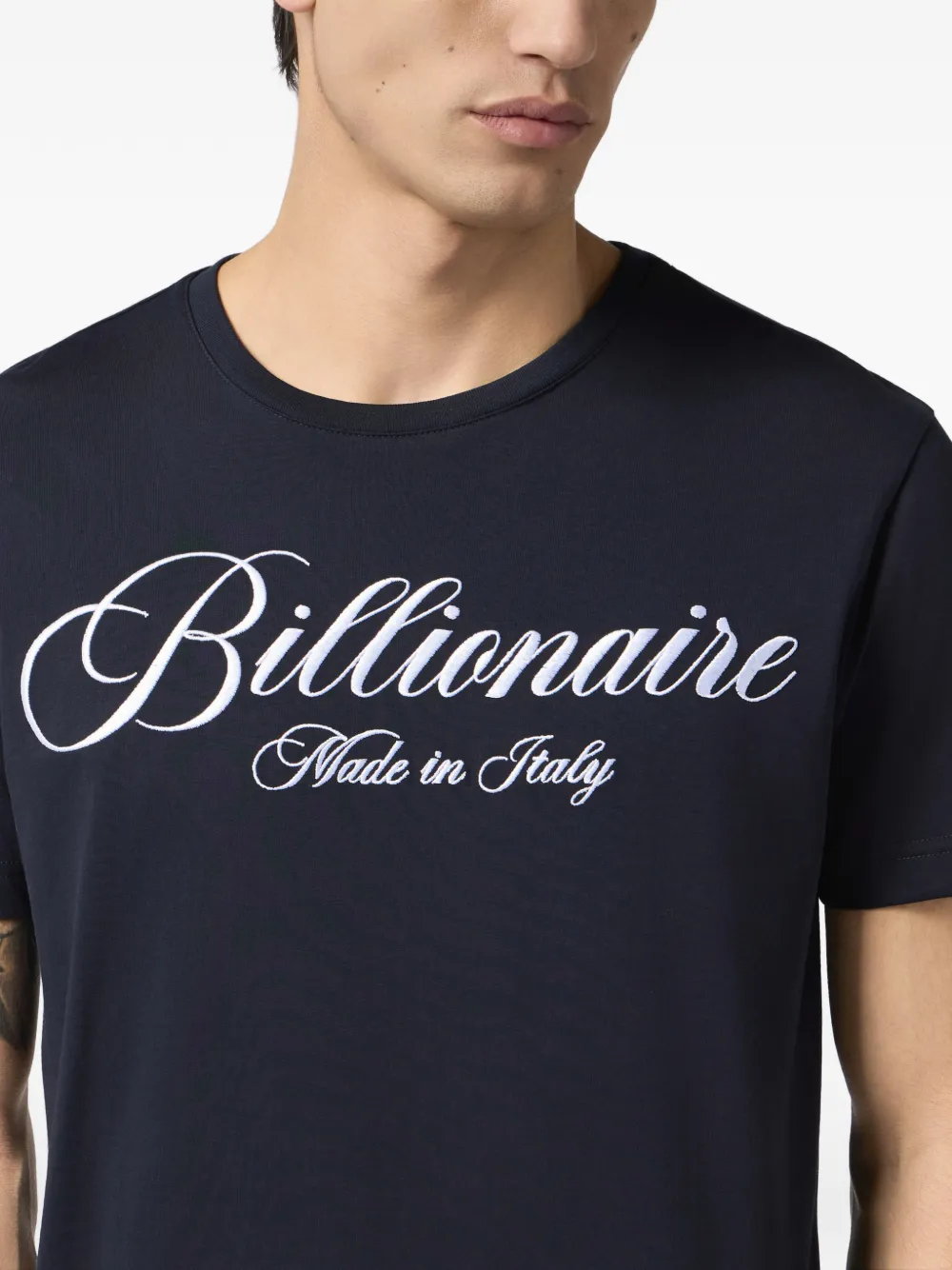 Billionaire T-shirt met geborduurd logo Blauw