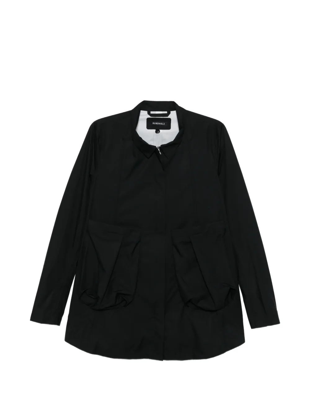 Rundholz patch-pocket coat - Nero