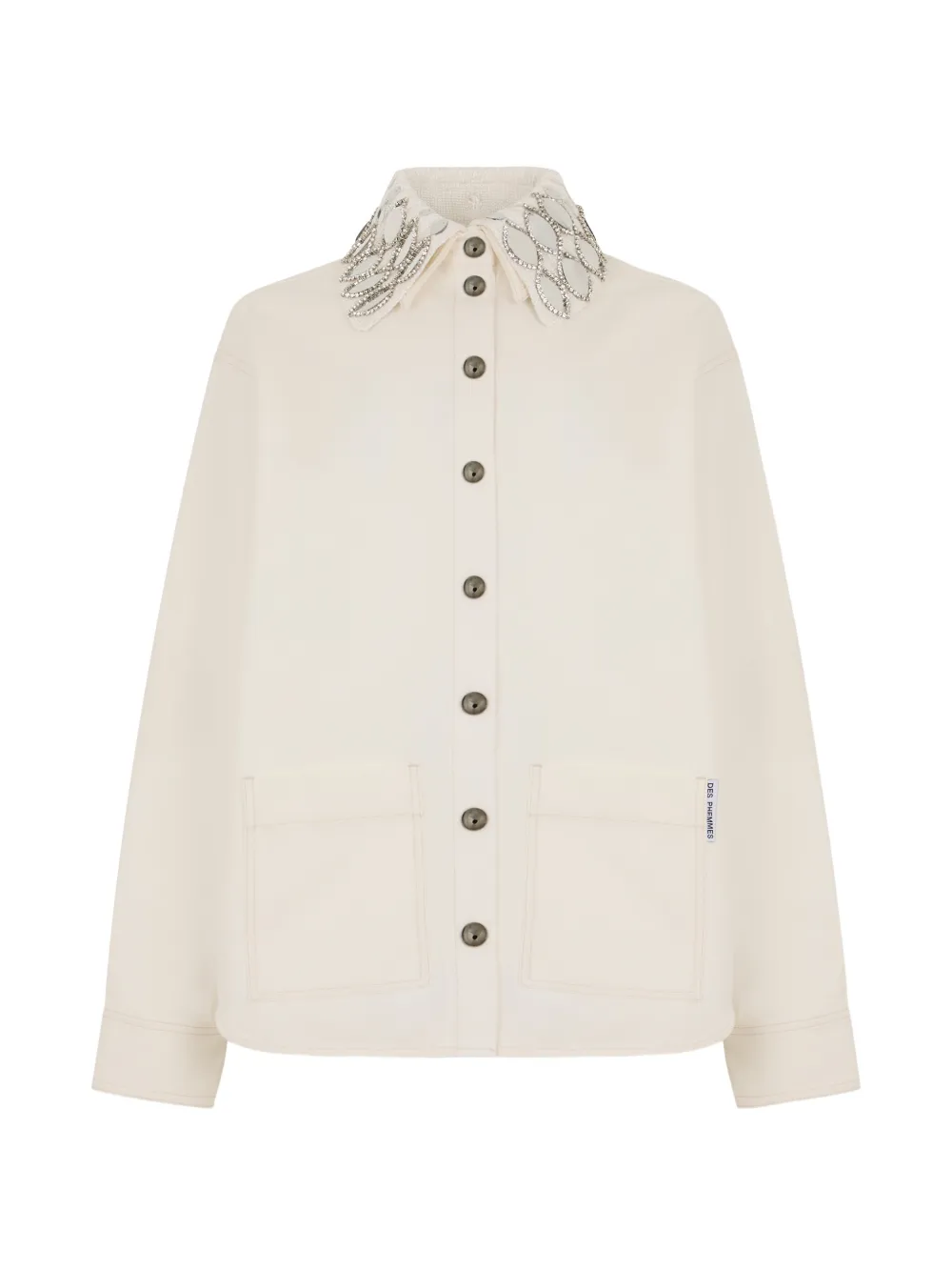 DES PHEMMES crystal-embellished shirt - Toni neutri