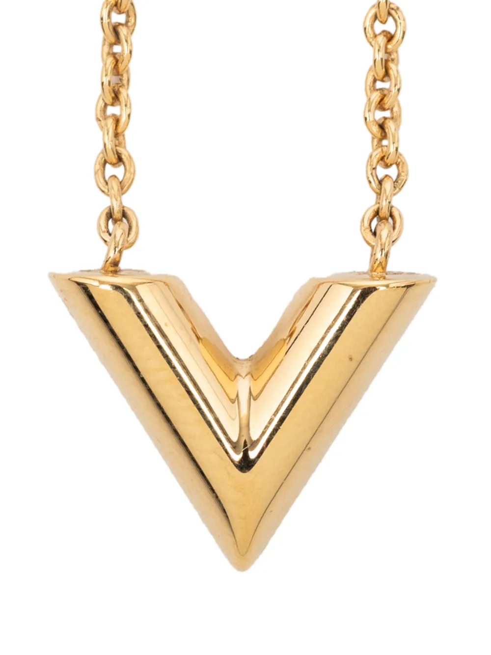 Louis Vuitton Pre-Owned 2024 Gold Plated Essential V Necklace costume necklace - Oro