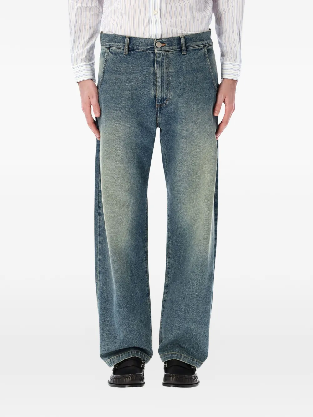 mfpen button fastening straight-leg jeans - Blu