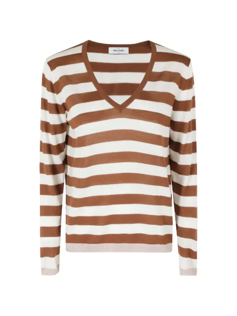 Gran Sasso — striped V-neck sweater
