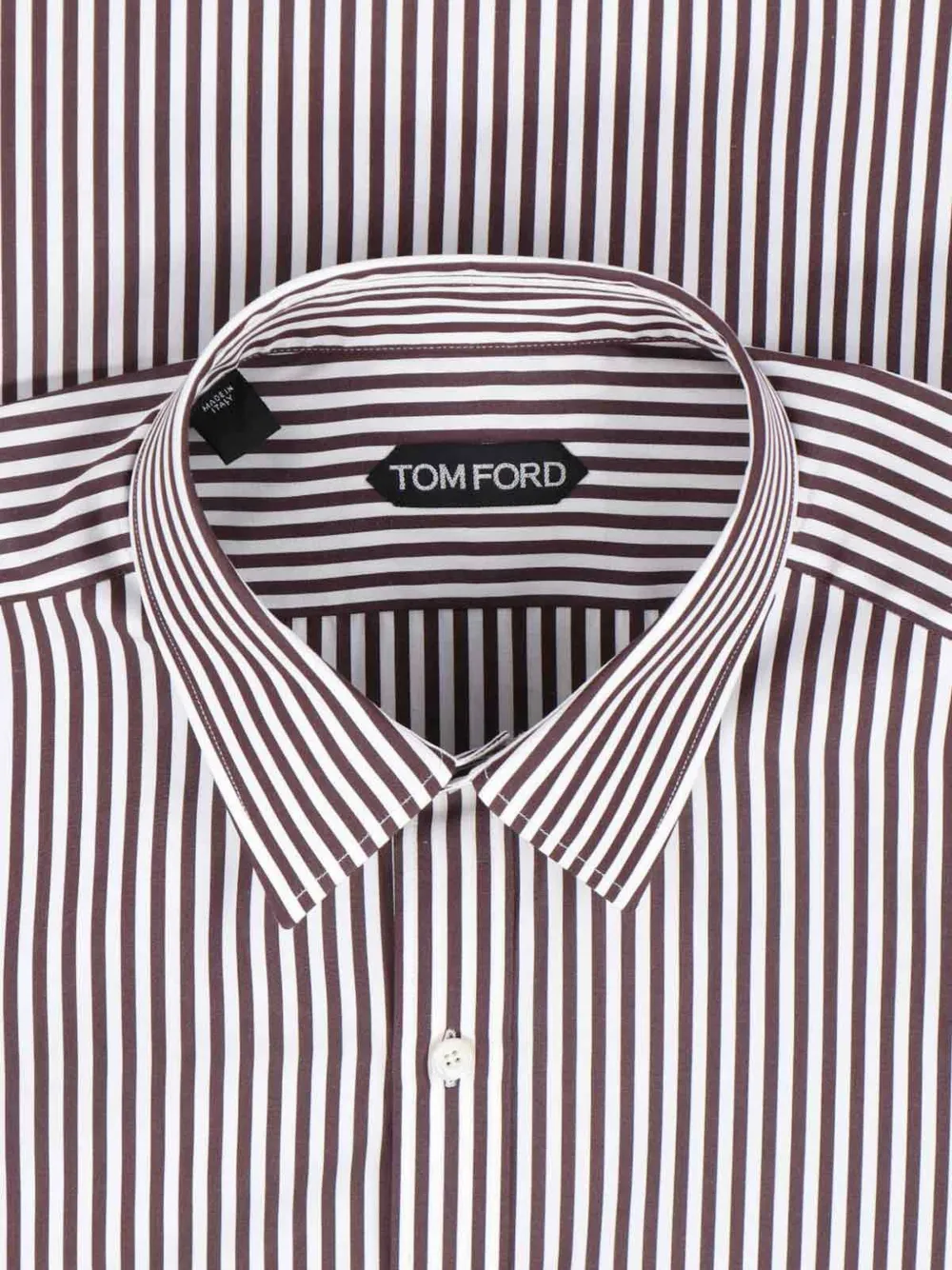 TOM FORD Gestreept overhemd Bruin