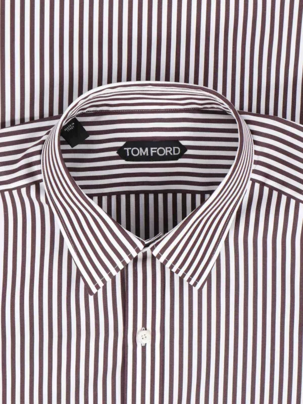 TOM FORD ストライプ シャツ | ブラウン | FARFETCH JP