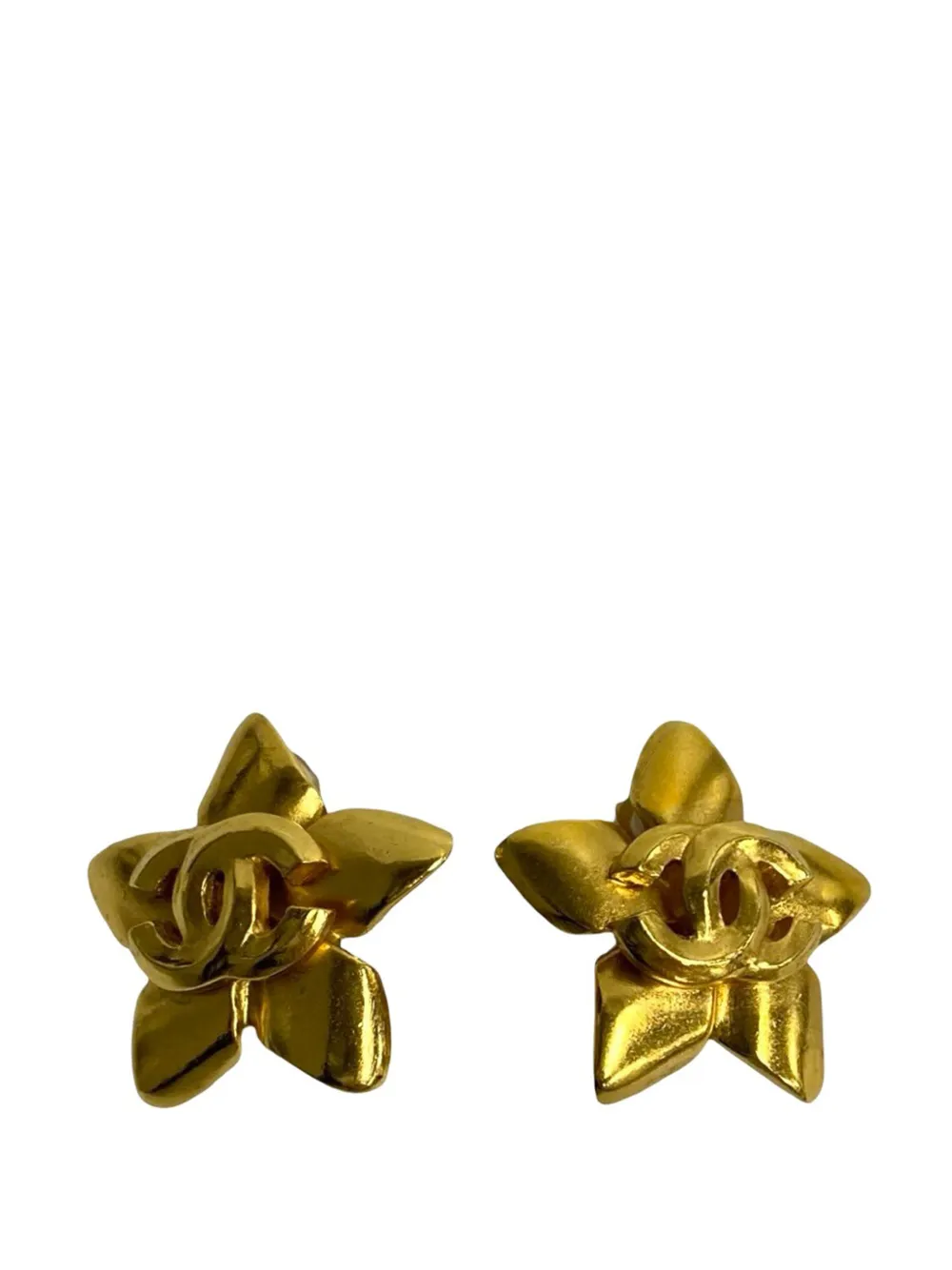 CHANEL Pre-Owned 1996 CC Gold Plated Star Clip On Earrings costume earrings - Oro