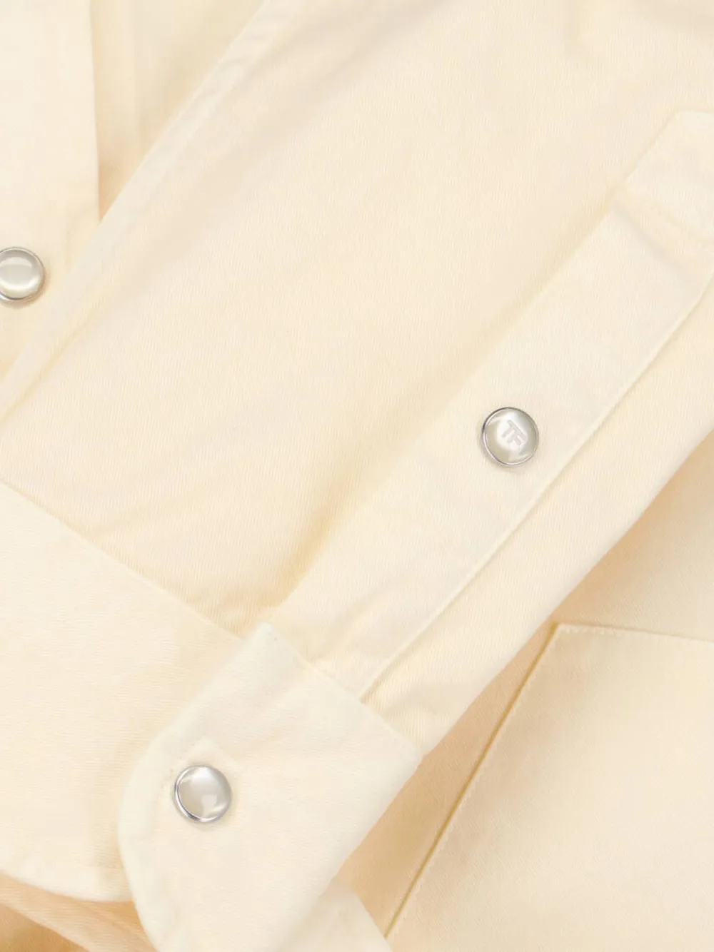 TOM FORD Overhemd met drukknoop Beige