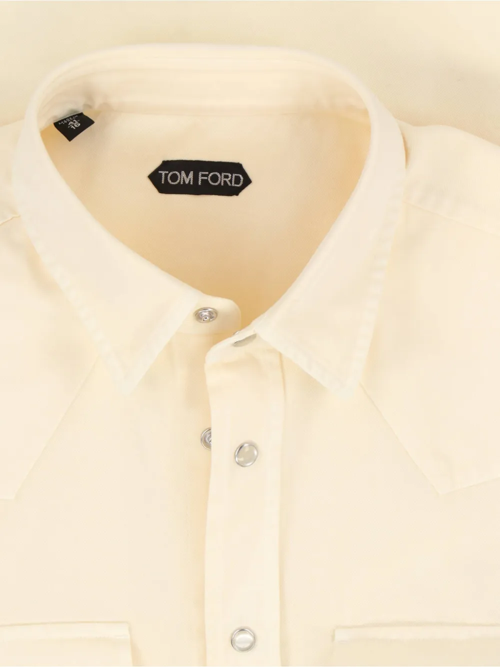 TOM FORD Overhemd met drukknoop Beige