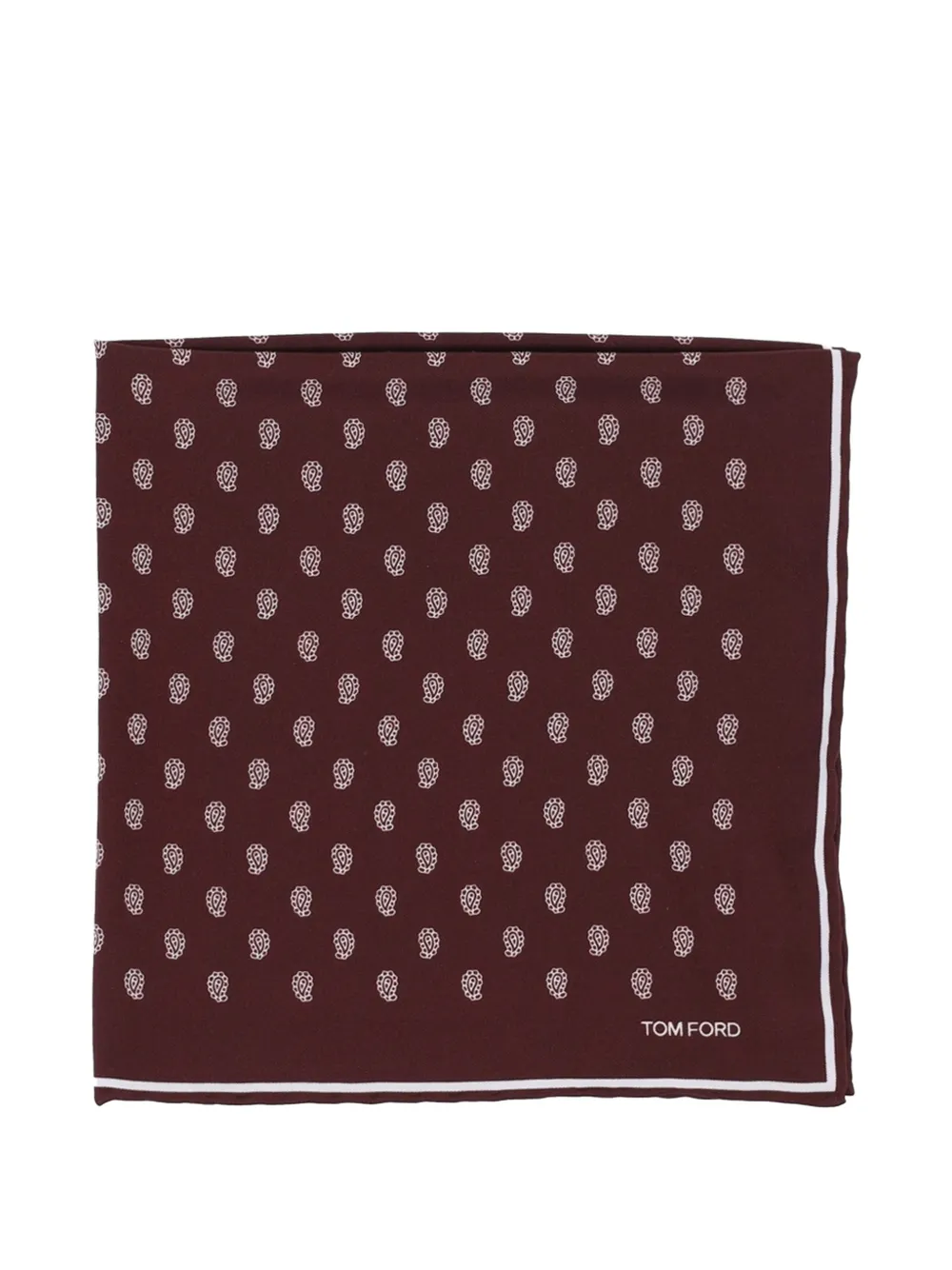 TOM FORD paisley twill pocket square - Rosso