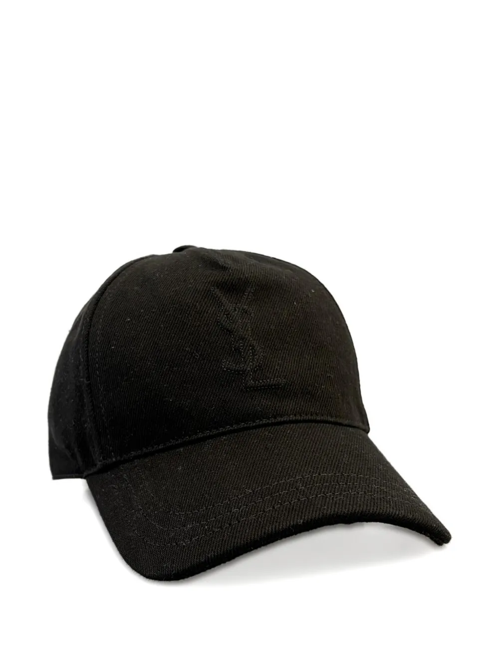 Saint Laurent Logo Cap In Black