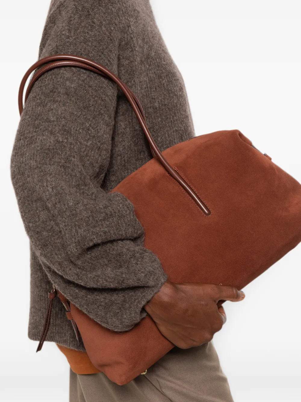 DeMellier Stockholm suede shoulder bag - Brown