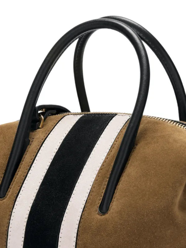 DeMellier Small Stockholm intarsia-suede Tote Bag | Brown