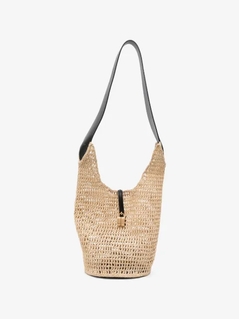DeMellier Siena raffia shoulder bag
