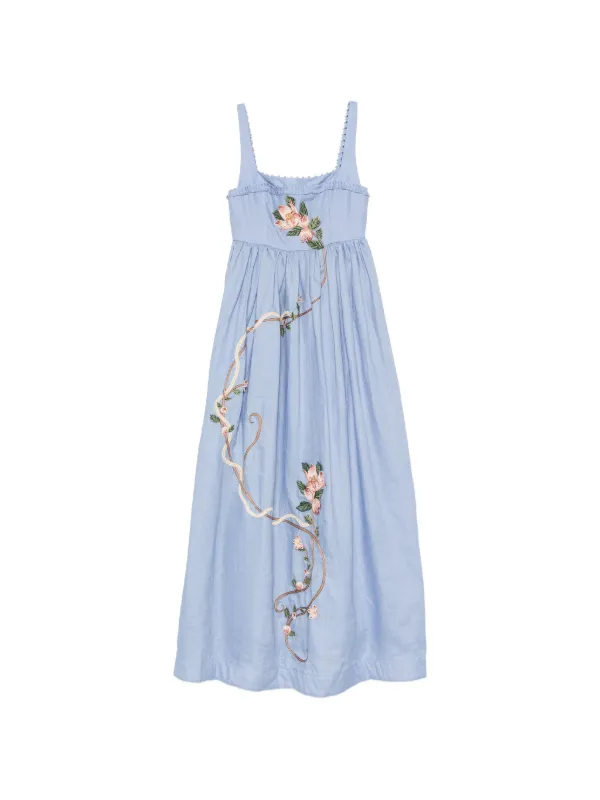 agua bendita blue and white dress Lima Maxi Dress