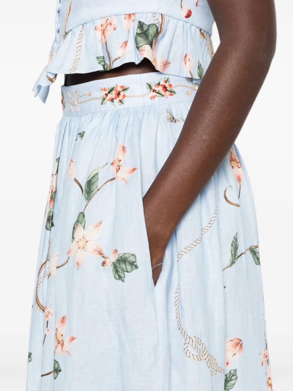 Agua By Agua Bendita Tangelo Navegante linnen maxi-rok Blauw
