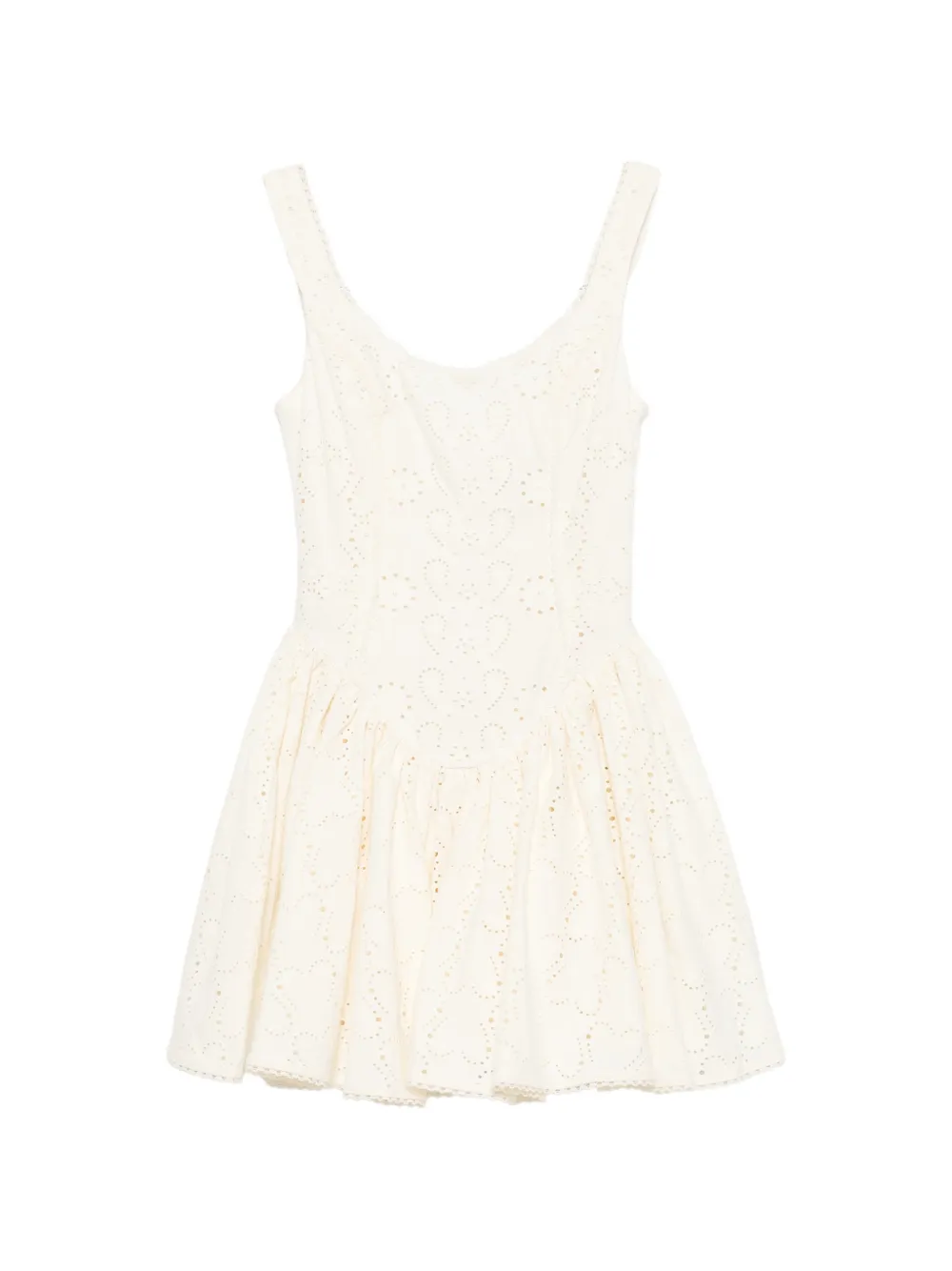Agua By Agua Bendita Pluma eyelet-embroidered mini dress - Toni neutri