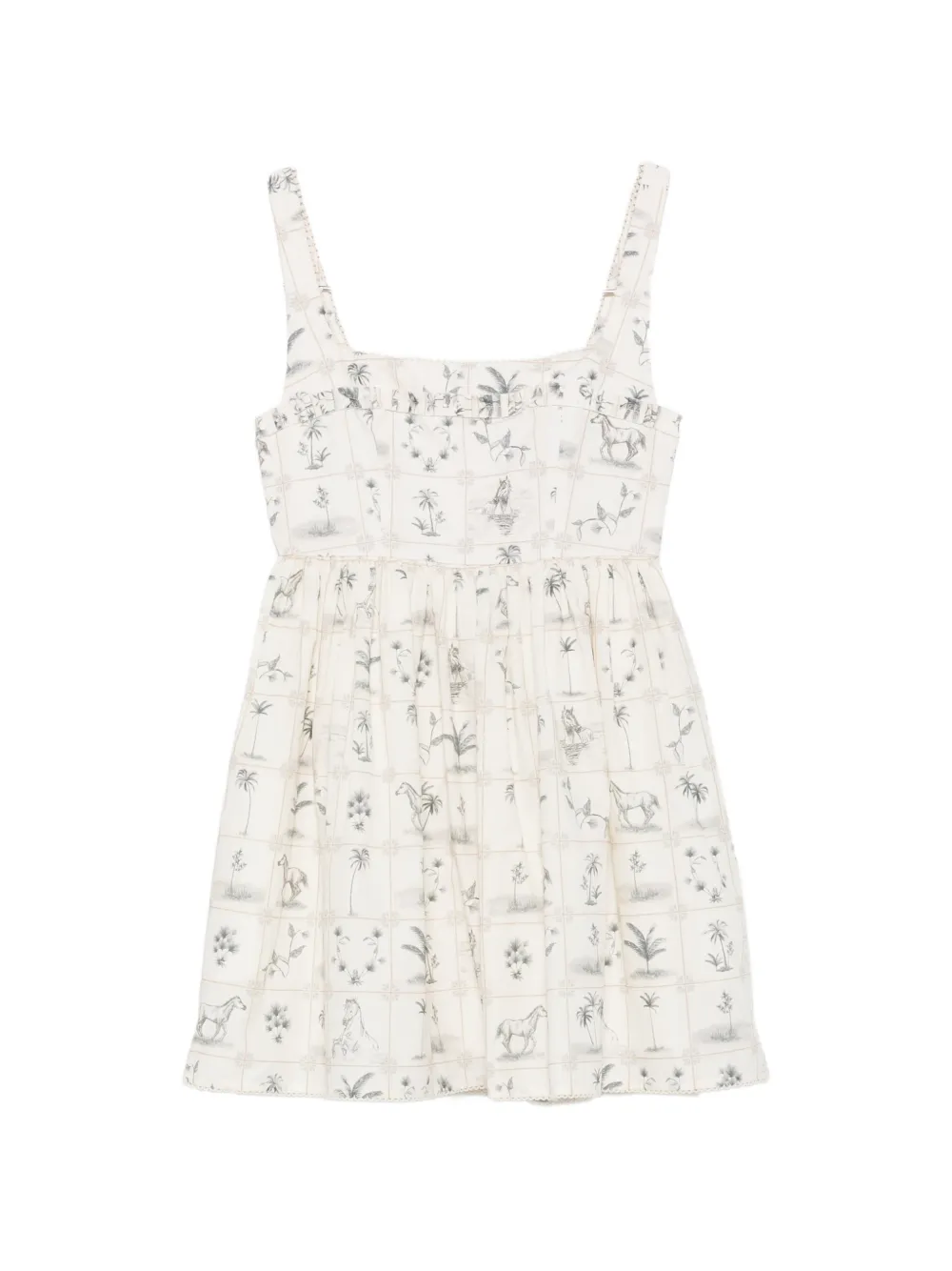 Agua By Agua Bendita Barbara printed mini dress - Bianco