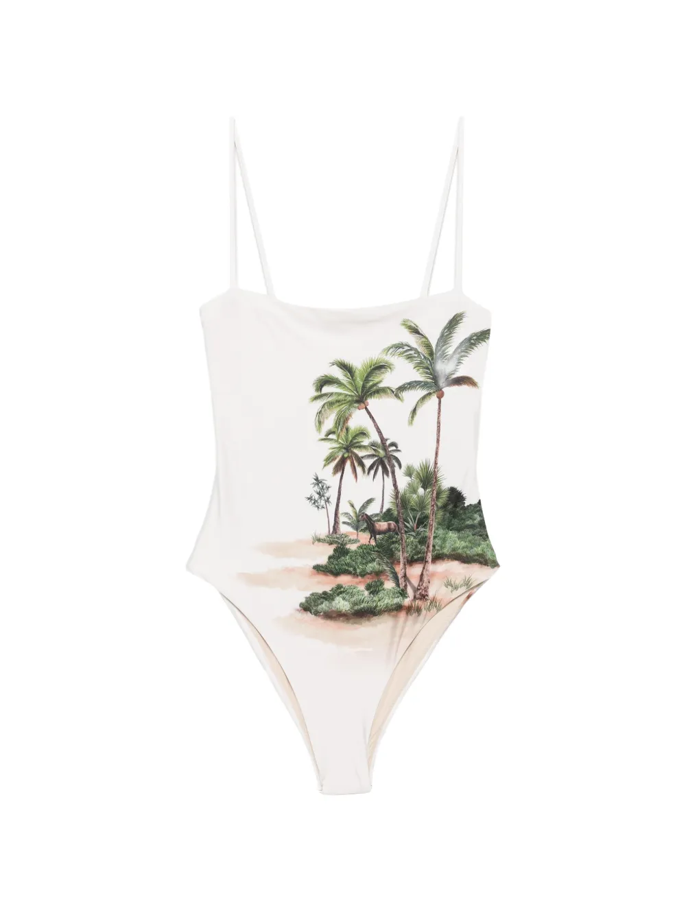 Agua By Agua Bendita Durazno Arena landscape-print swimsuit - Toni neutri