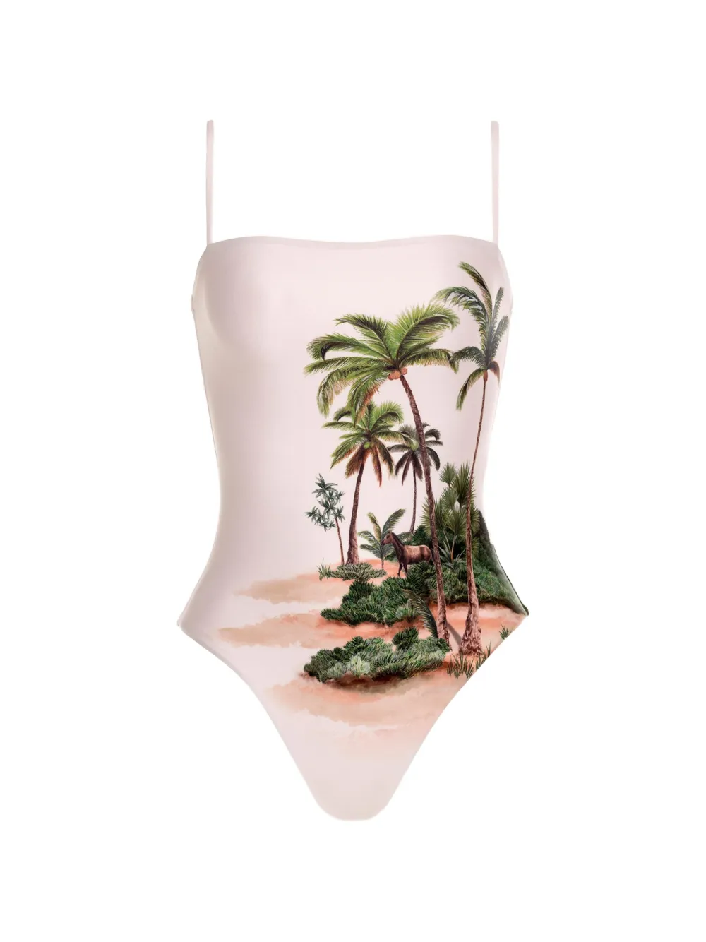 Agua By Agua Bendita Durazno Arena landscape-print swimsuit - Toni neutri
