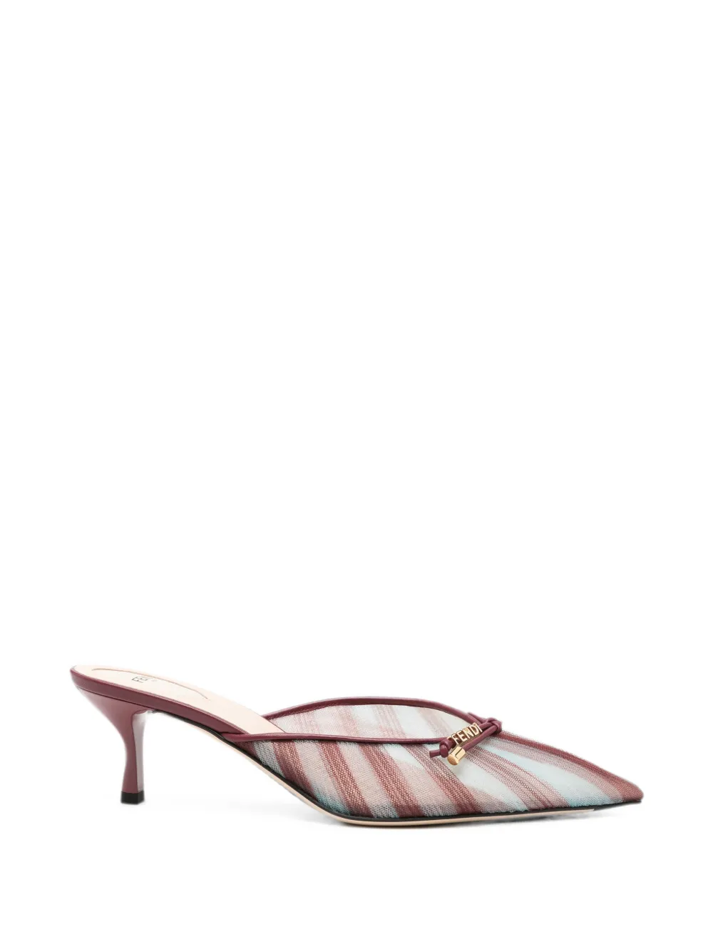 FENDI tulle striped mules - Rosso