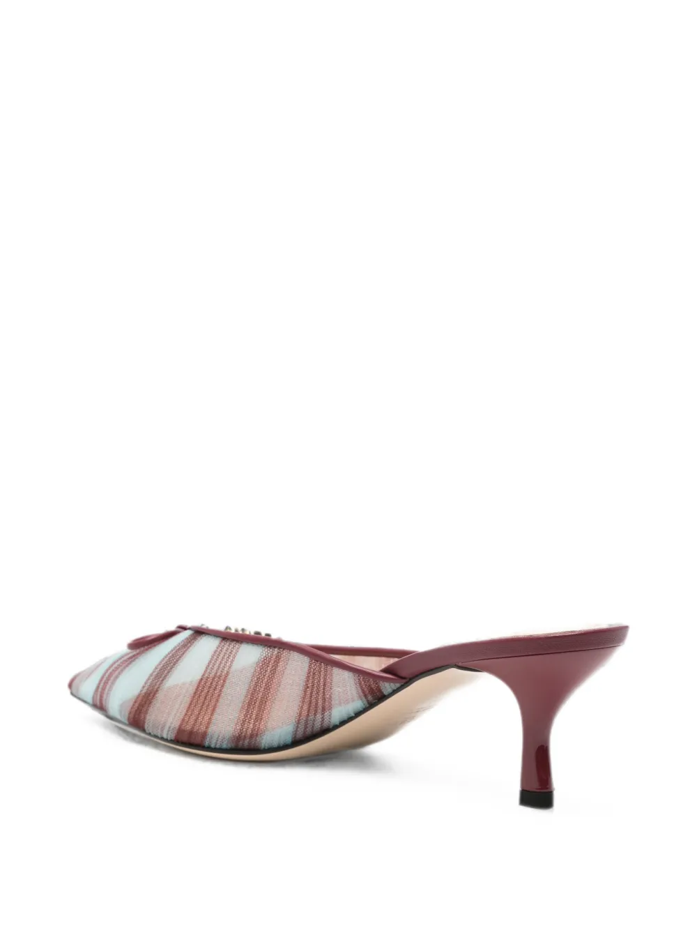 FENDI tulle striped mules Rood
