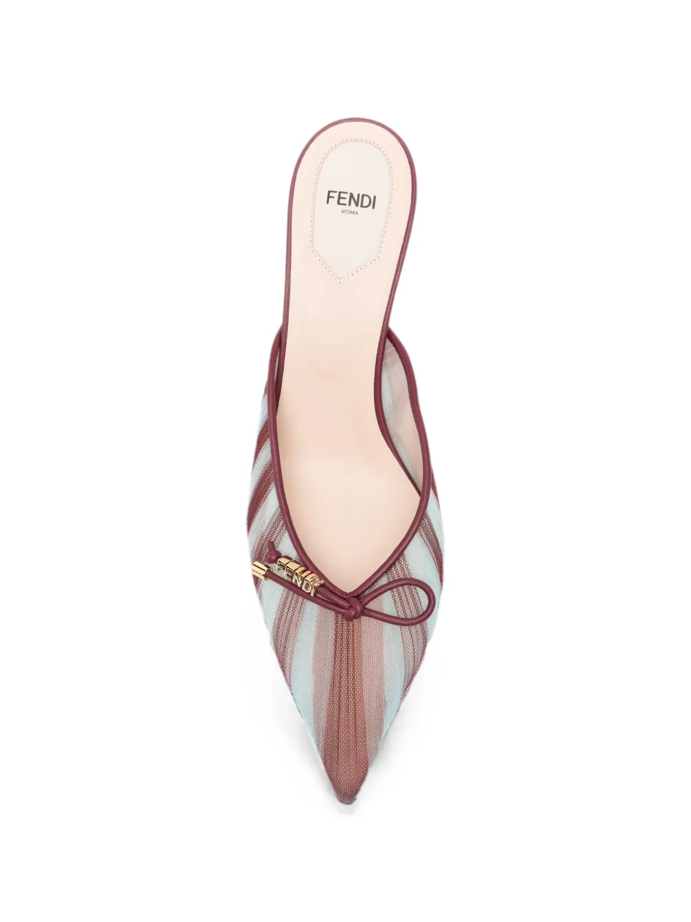 FENDI tulle striped mules Rood