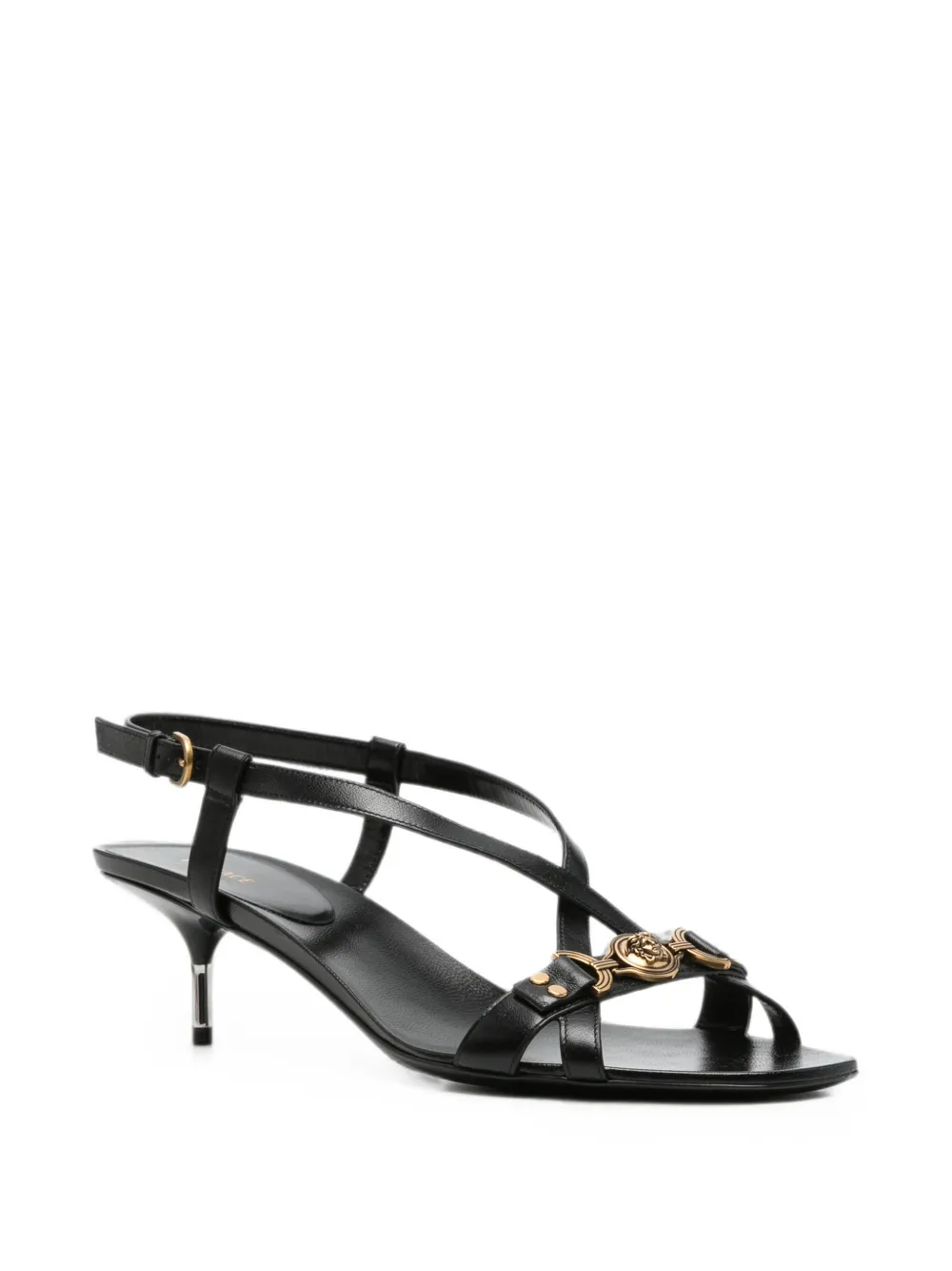 Versace Marisa leather sandals Zwart